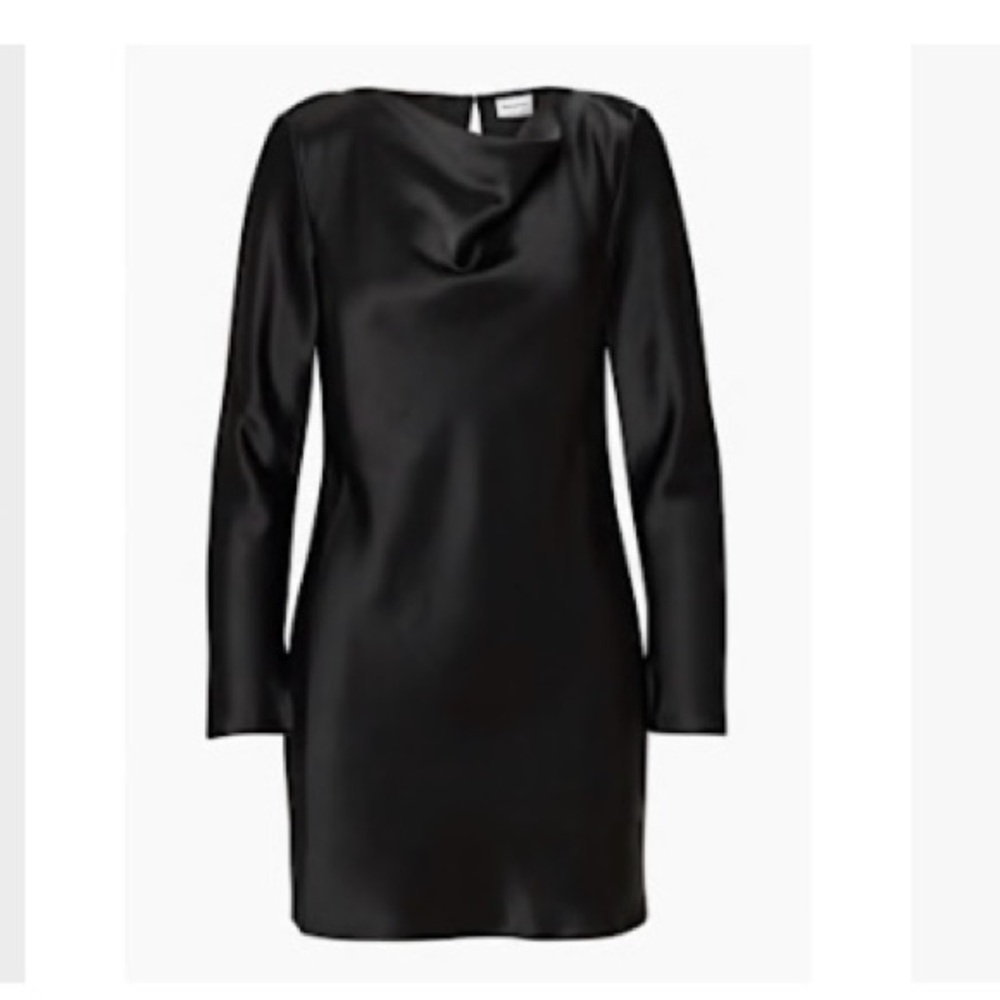 Aritzia Gio Black Satin Dress